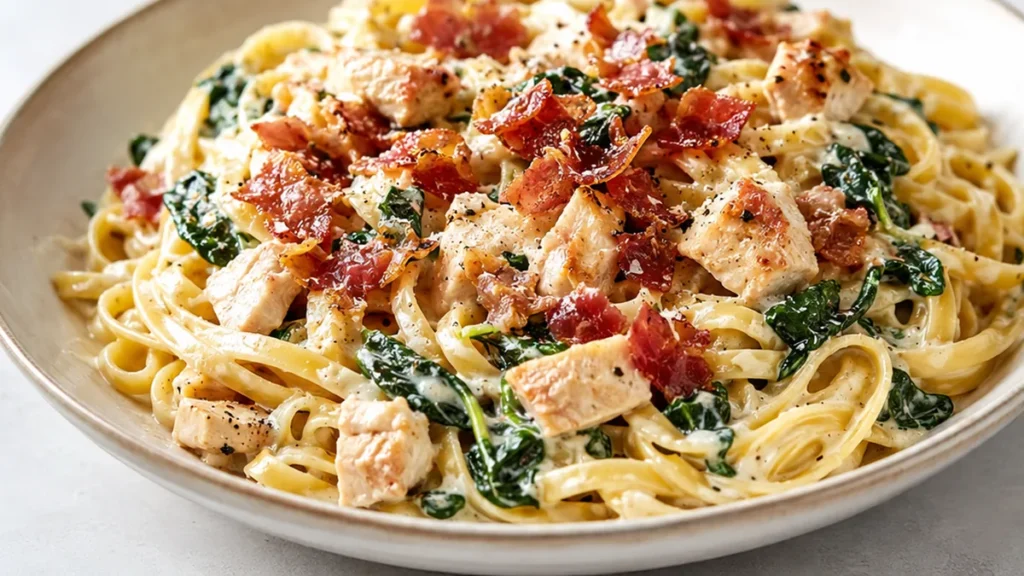 Creamy Florentine Pasta with Crispy Prosciutto - chicken florentine - Chicken Florentine: craft this creamy pasta dish featuring succulent chicken, blistered to