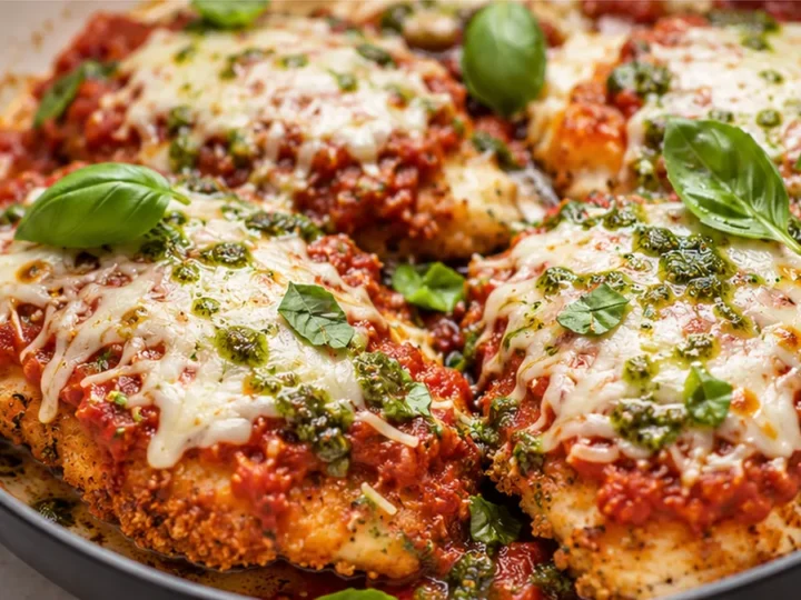 Crispy Chicken Parm with Tuscan Pesto