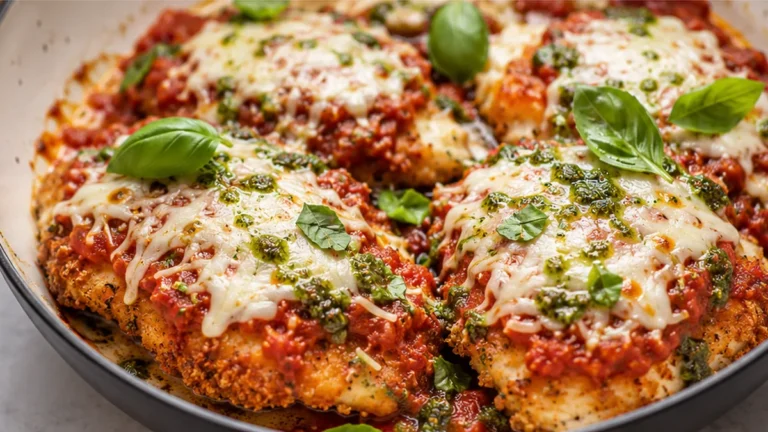 Crispy Chicken Parm with Tuscan Pesto