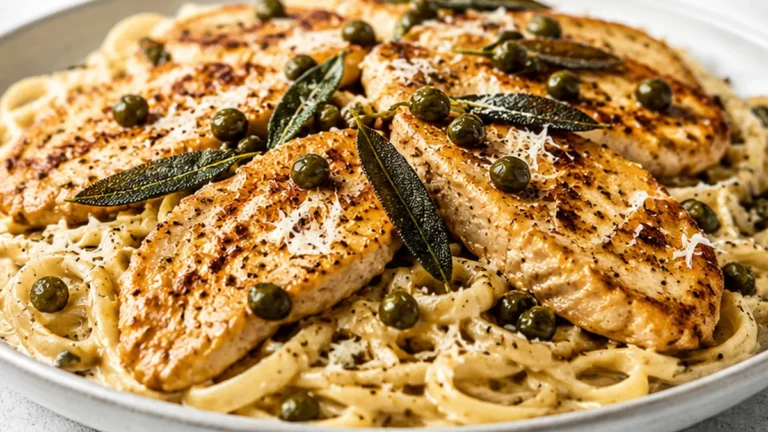 Juicy Lemon Sage Chicken Piccata Pasta: Pure Magic!