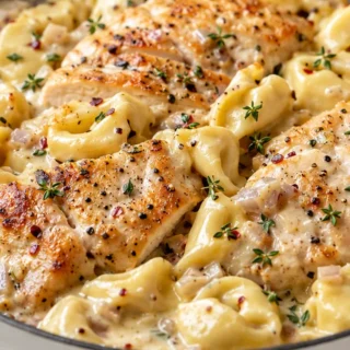 Creamy Chicken Tortellini: Weeknight Dinner - Chicken tortellini: master this creamy Parmesan dish with tender chicken, fresh spinach, and fragrant thyme. A sat