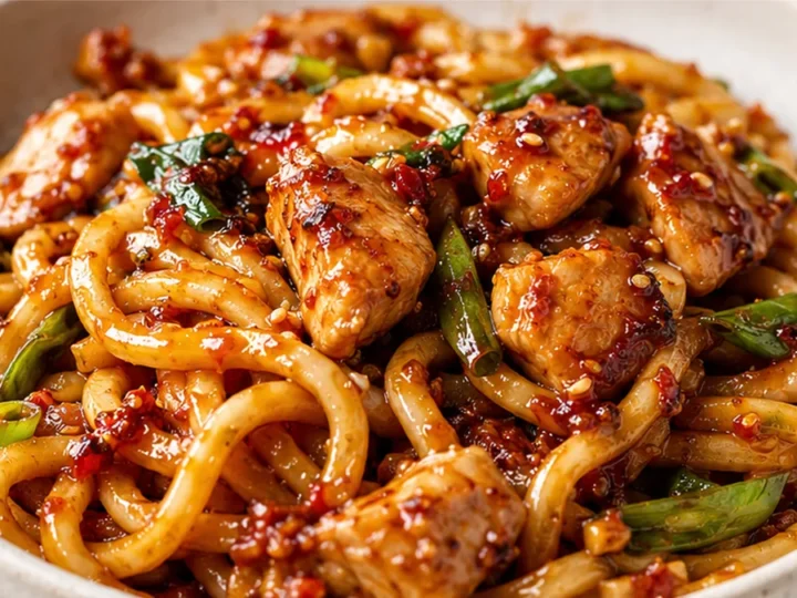 Honey Garlic Chicken Udon Noodles