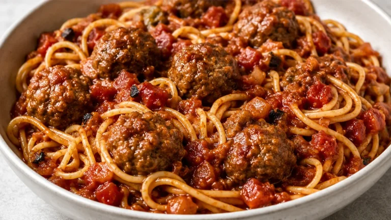 Chili Meatballs & Spaghetti: Your Crockpot Comfort!