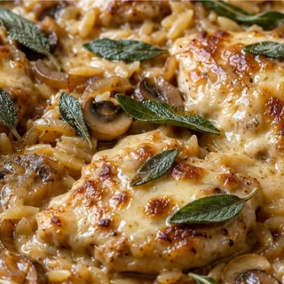 Cheesy French Onion Chicken & Orzo - French onion chicken: master this comforting crockpot meal with tender chicken, savory onions, and creamy orzo. Perfect for