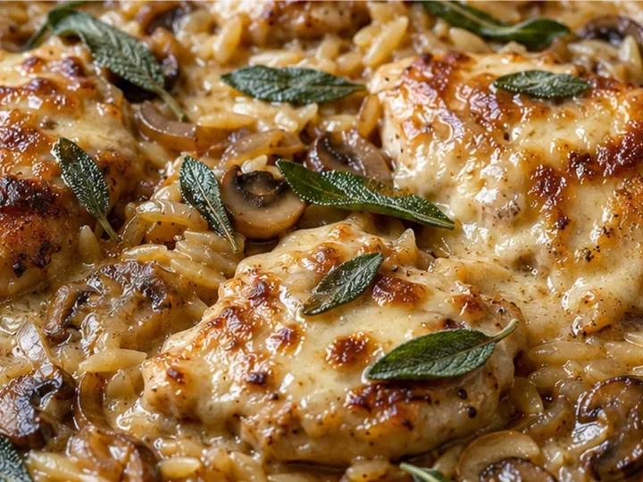 Cheesy French Onion Chicken & Orzo