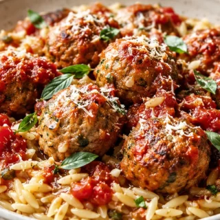 Juicy Garlic Butter Meatballs - Garlic butter meatballs: master this ultimate recipe for juicy, flavorful meatballs braised in marinara with buttery orzo. Perfe
