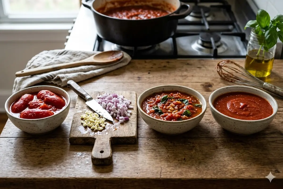 Homemade pasta sauces — Marinara and Tomato Sauces: Ratios That Actually Work