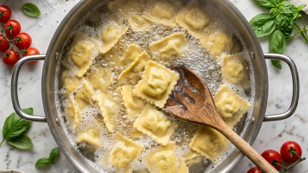 Editorial photo of how to cook ravioli pasta