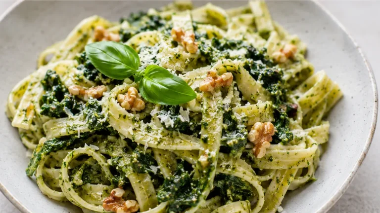 Creamy Kale Pesto Pasta!