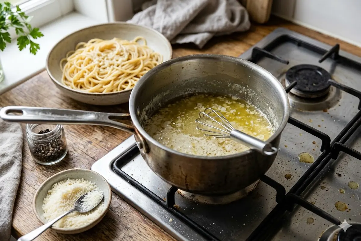 Making a butter sauce for pasta — Troubleshooting a Broken or Greasy Butter Sauce