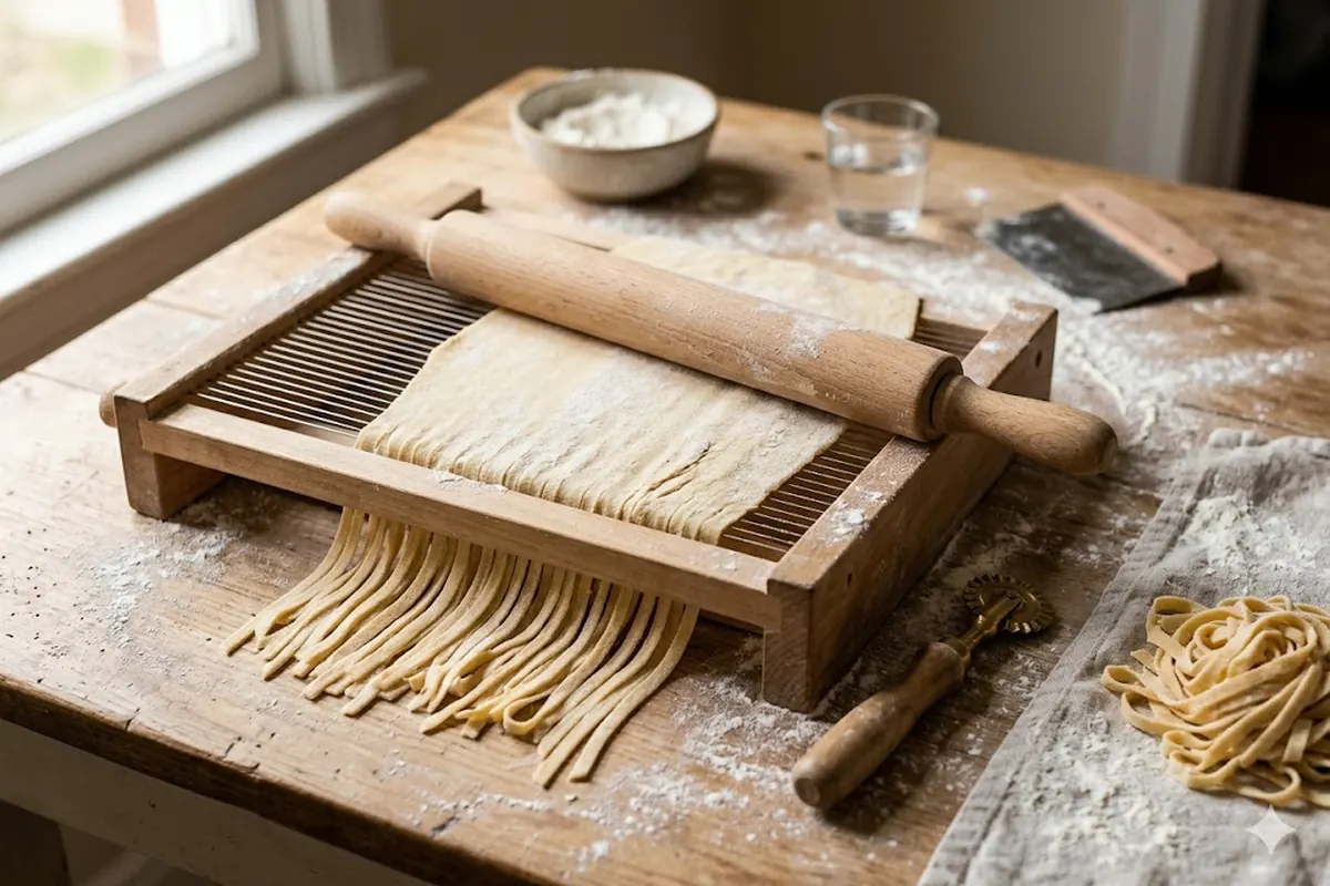 Making pasta from scratch — Cutting and Shaping