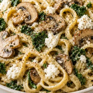 Creamy Garlic Butter Mushroom Fettuccine - Mushroom fettuccine: Master this creamy garlic butter pasta in under 30 minutes. An amazing, easy meal perfect for an