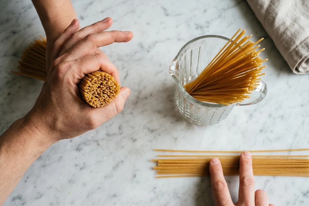 Pasta per person — How to measure pasta without a scale