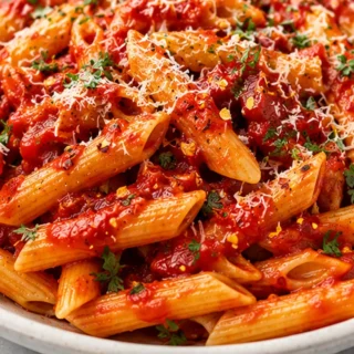 Spicy Penne All'Arrabbiata - Penne All'Arrabbiata: make this delicious spicy tomato pasta in under 30 minutes. Perfect for a quick weeknight meal!