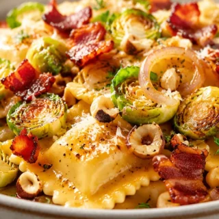 Ravioli Bliss! Brown Butter & Bacon Dream! - ravioli bacon - Ravioli bacon: master this amazing brown butter and Brussels sprout dish. Perfect for a cozy, satis