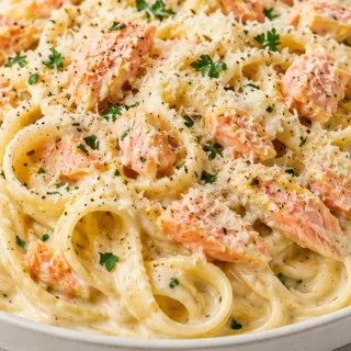 Creamy Salmon Alfredo Pasta - Salmon Alfredo Pasta: whip up this creamy, dreamy dish in no time! Perfect for impressing family and friends with its incredible f