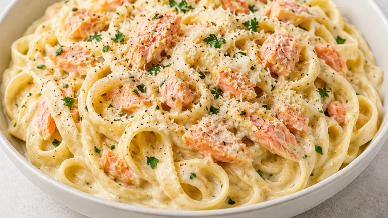 Creamy Salmon Alfredo Pasta