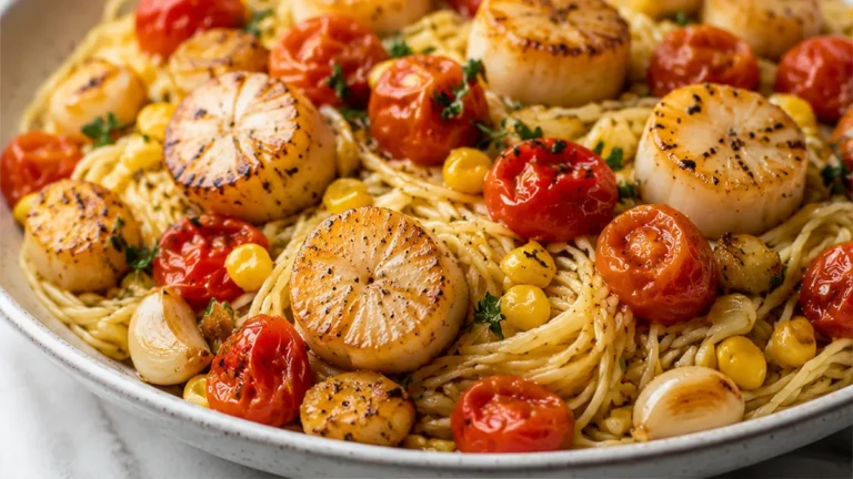 Seared Scallops & Burst Tomato Pasta