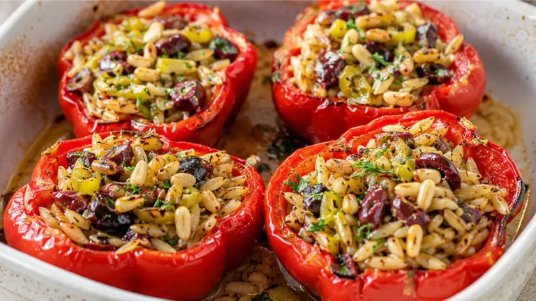 ️ Greek Orzo Stuffed Peppers!