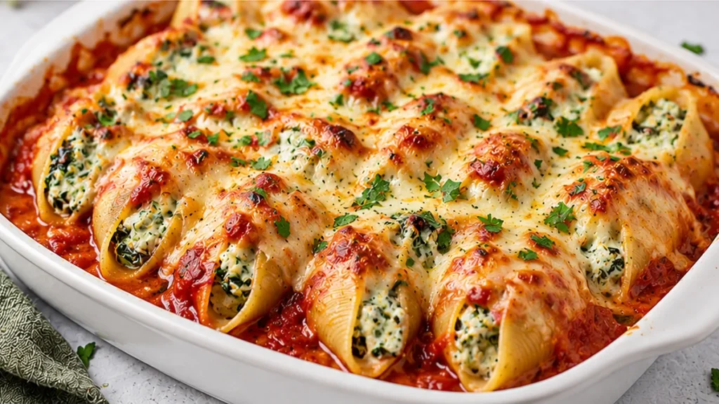 Creamy Spinach Ricotta Stuffed Shells Recipe
