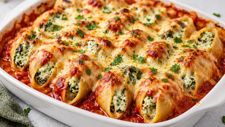 Creamy Spinach Ricotta Stuffed Shells Recipe