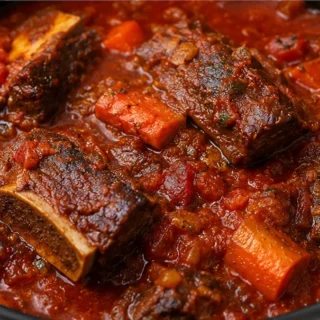 Slow Cooker Sunday Sauce with Ribs - Sunday Sauce: savor this rich, slow-cooked beef short rib sauce. Perfect for a comforting meal, made easy in your crockpot
