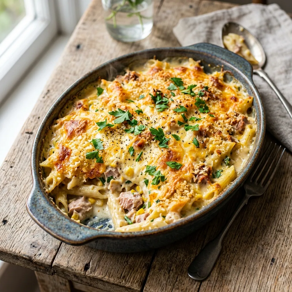 Creamy Tuna Mornay served and ready to eat