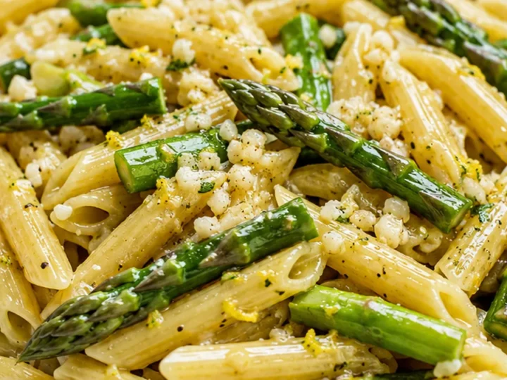 Garlicky Lemon Asparagus Pasta Recipe