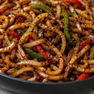 Udon Stir Fry: Spicy Black Pepper Noodles - black pepper udon - Black Pepper Udon: stir-fry this bright, spicy noodle dish in under 20 minutes. Perfect for a qu