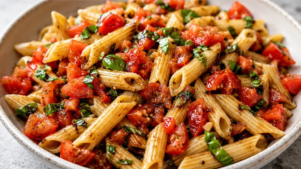 Fresh Bruschetta Pasta: Your Easy Summer Dream! Bruschetta Pasta: whip up this fresh and refreshing summer meal in under 30 minutes. Loaded with fresh tomatoes,