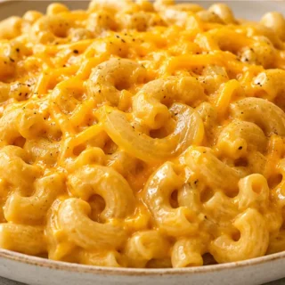 Creamy Butternut Mac & Cheese! Butternut mac: make this rich and creamy mac and cheese. Sweet caramelized onions, crisp apples, and smoky bacon rounds out this