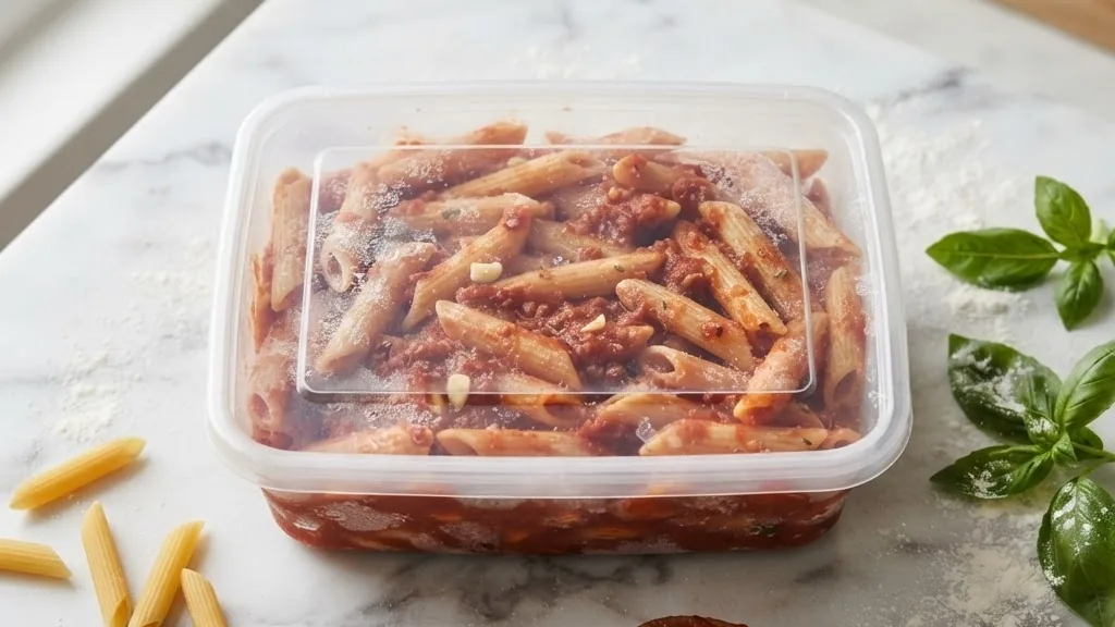 Editorial photo of can you freeze cooked pasta