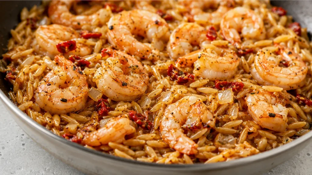 1-Pan Garlic Shrimp & Orzo Dinner