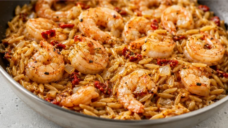 1-Pan Garlic Shrimp & Orzo Dinner