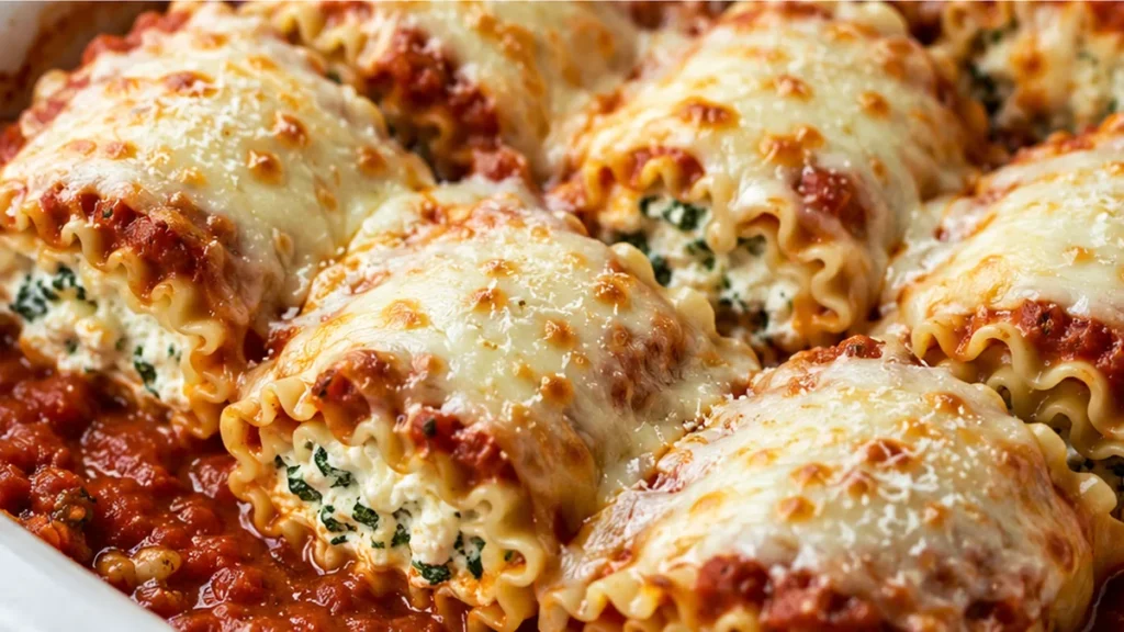 Lasagna Roll-Ups: Comfort Food! - lasagna roll ups - Lasagna roll ups: Bake easy, creamy, cheesy spinach and ricotta rolls topped with marinara and mozzarella.
