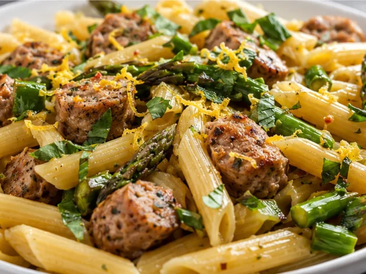 Zesty Lemon Basil Sausage Pasta