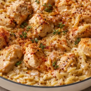 One-Pot Creamy Mustard Chicken & Orzo - Mustard chicken: enjoy this incredibly easy one-pot creamy orzo recipe. Perfect for a quick, flavorful weeknight dinner