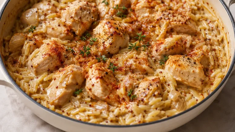 One-Pot Creamy Mustard Chicken & Orzo