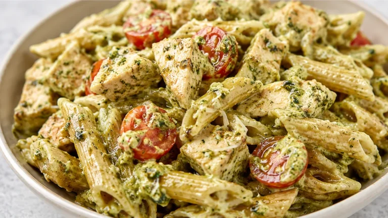 Creamy Pesto Chicken Pasta Salad