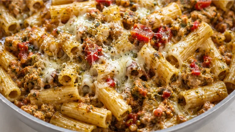 Cheesy Pesto Rigatoni: One-Pot Wonder!