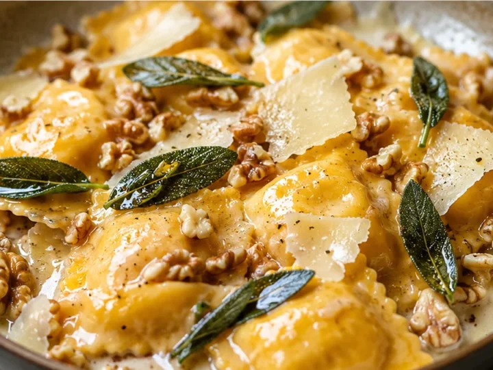 Creamy Pumpkin Ravioli with Crispy Sage!
