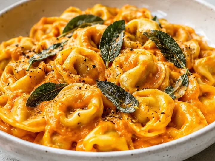Creamy Pumpkin Vodka Tortellini