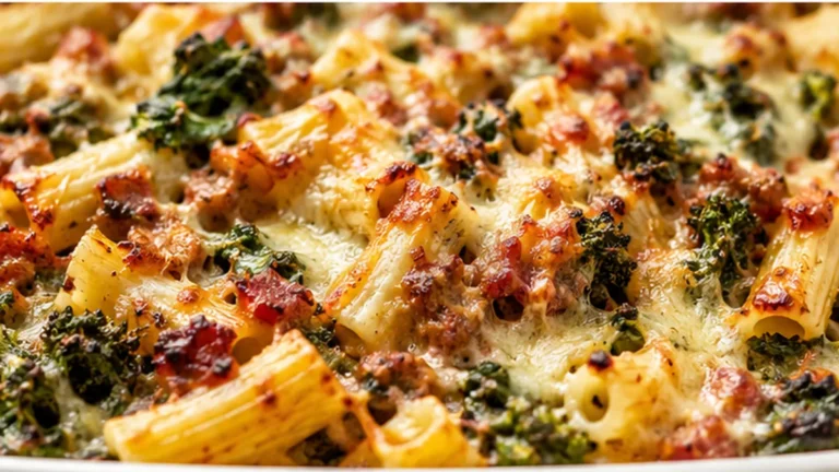Cheesy Rigatoni & Broccoli Rabe Bake: Comfort in Every Bite!