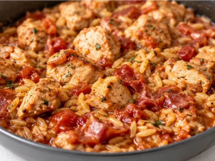 Skillet Tomato Chicken & Orzo