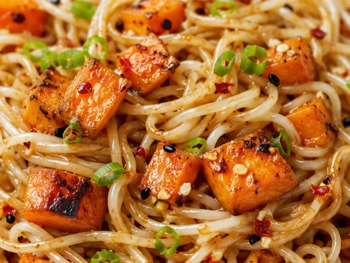Sticky Honey Tahini Noodles: New Obsession!