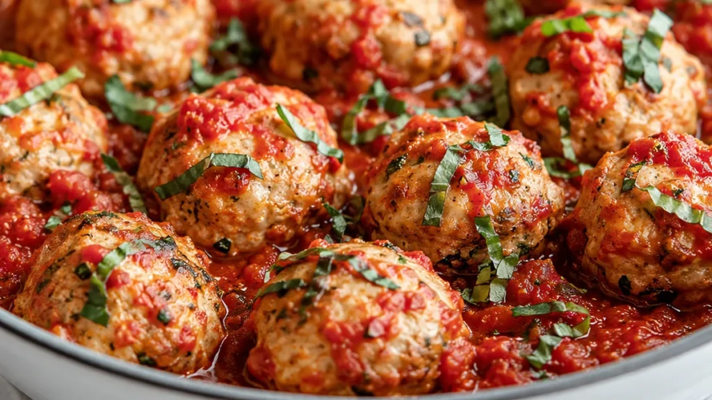 Juicy Turkey Ricotta Meatballs! - turkey meatballs - Turkey Meatballs: craft these tender, flavorful turkey and ricotta meatballs. Simmer them in a rich San Mar