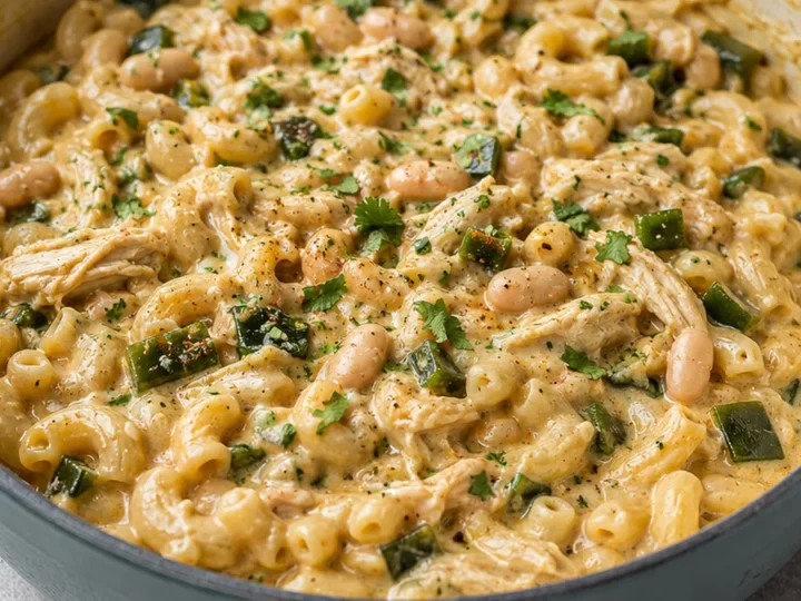 One-Pot Creamy White Chicken Chili Mac