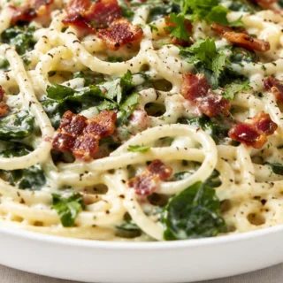 Bacon Florentine Pasta - Bacon Florentine pasta: whip up this incredibly creamy and satisfying one-skillet dish in under 30 minutes. Loaded with crispy bacon an