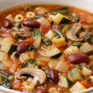 Vegan Minestrone Soup Recipe - Make this hearty vegan Minestrone Soup! Packed with vegetables and beans, it's naturally gluten-free and delicious. A perfect com