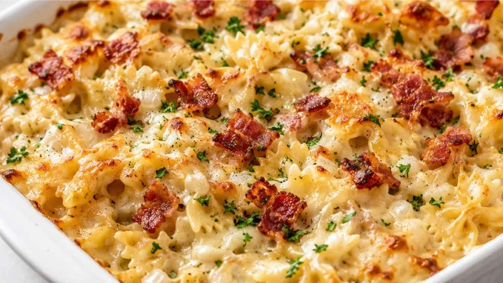 Stanley Tucci's Pasta Casserole - Stanley Tucci's pasta casserole recipe: Bake this creamy, bacon-filled comfort dish in under an hour. Easy and delicious for a